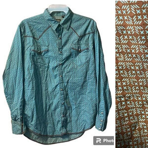 Roper Western Shirt XL Mens Snap Piping 2 Pocket Long Sleeve Style 301-064-626BU